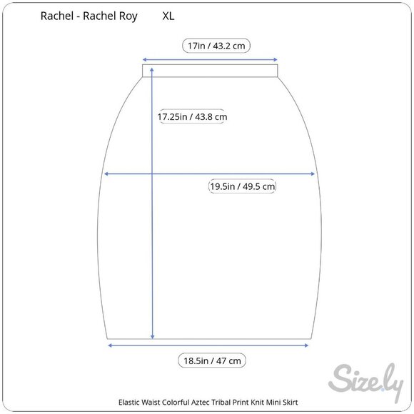 Rachel Roy Elastic Waist Colorful Aztec Knot Tribal Pattern Knit Mini Skirt XL - Picture 7 of 7